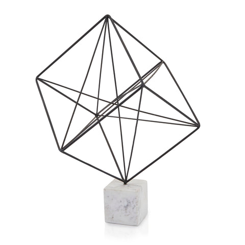 Black Geometric Wire Sculpture (A+D)