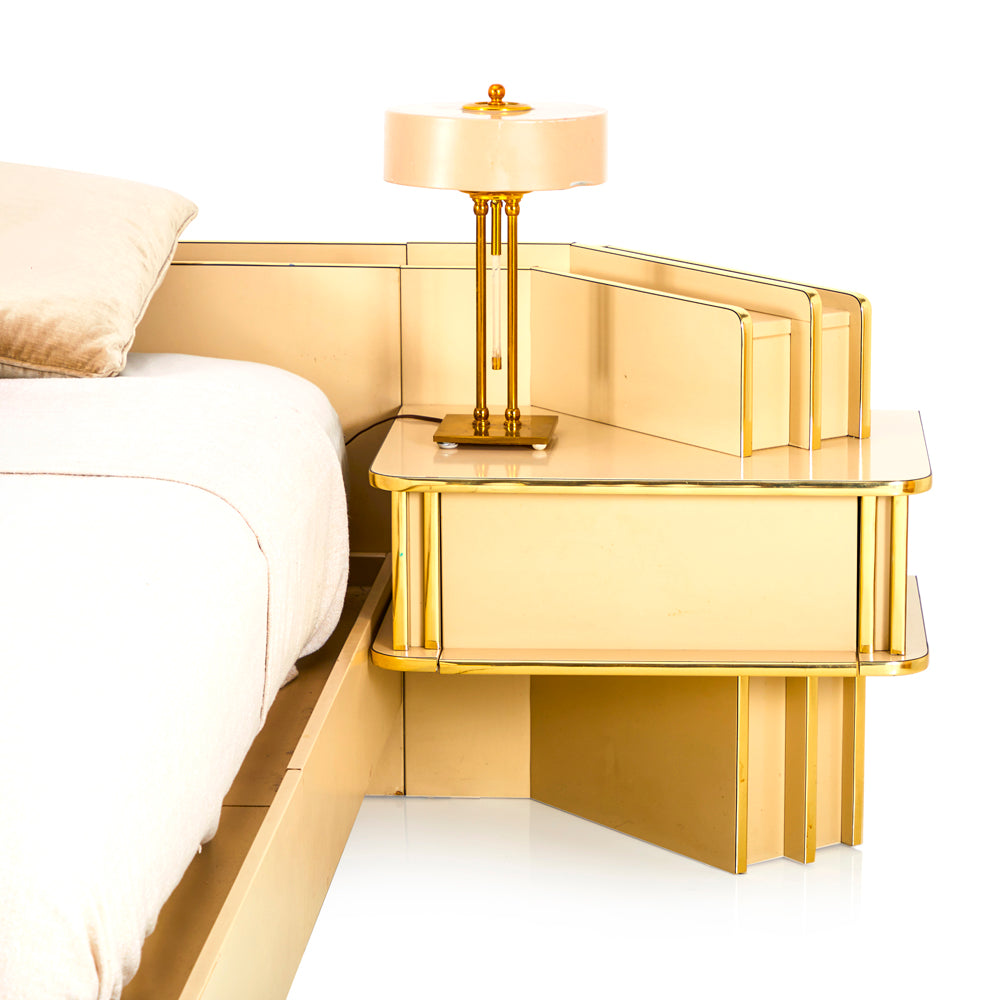Gold & Cream Regency Queen Bed with Matching Nightstands