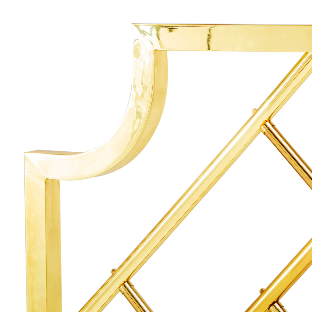 Gold Metal Open Pattern Headboard