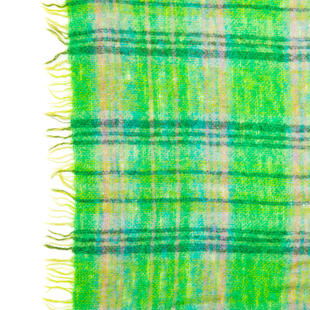 Green Plaid Throw Blanket