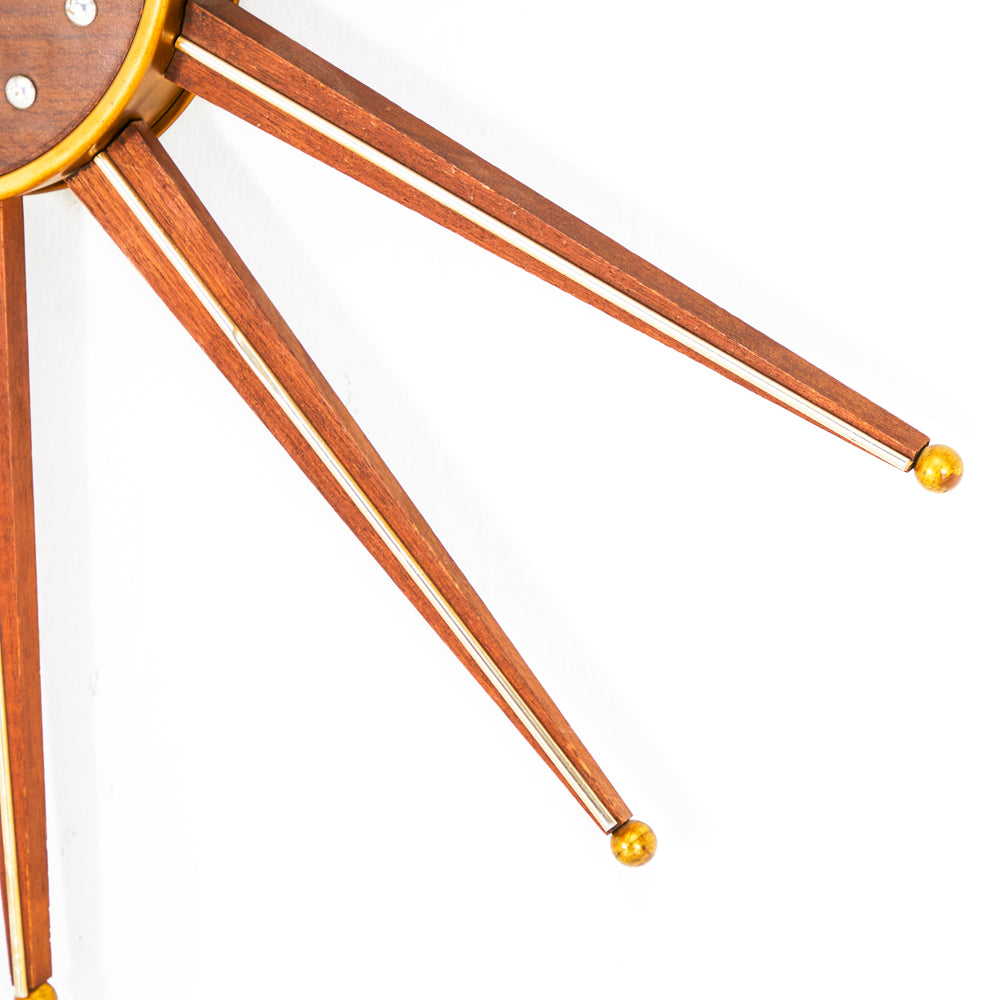 Wooden Sunburst Wall Clock