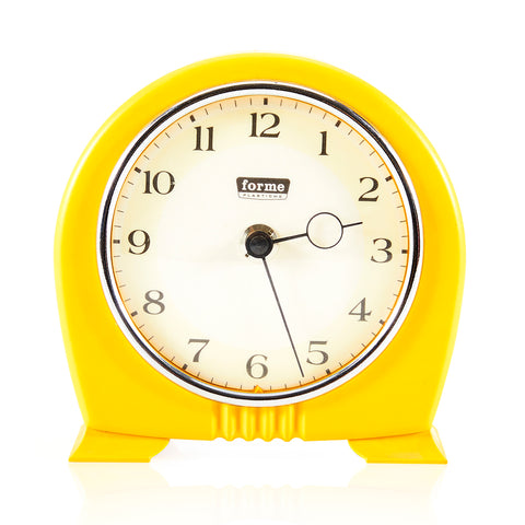 Round Yellow Vintage Tabletop Clock