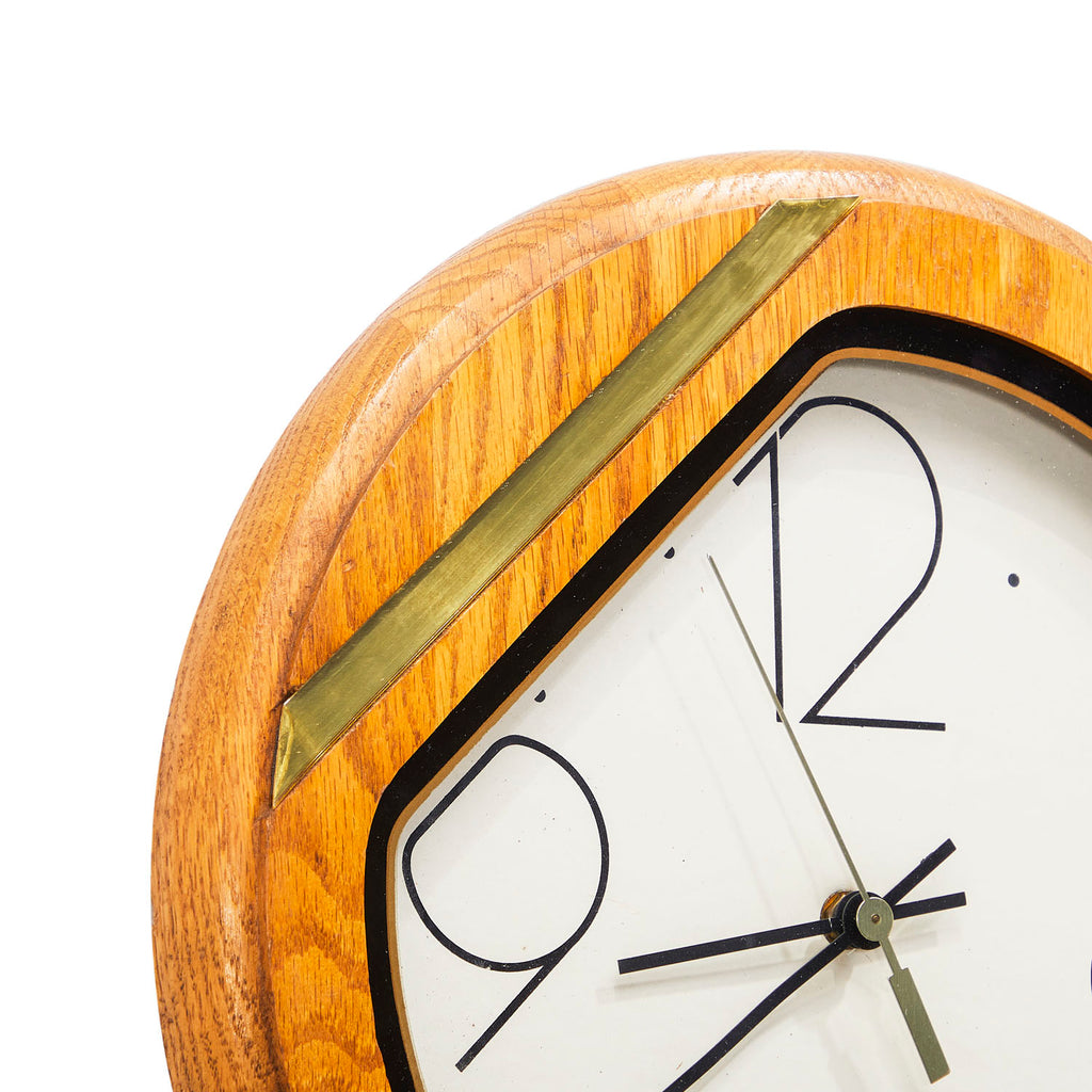 Wood 80's Circle Wall Clock