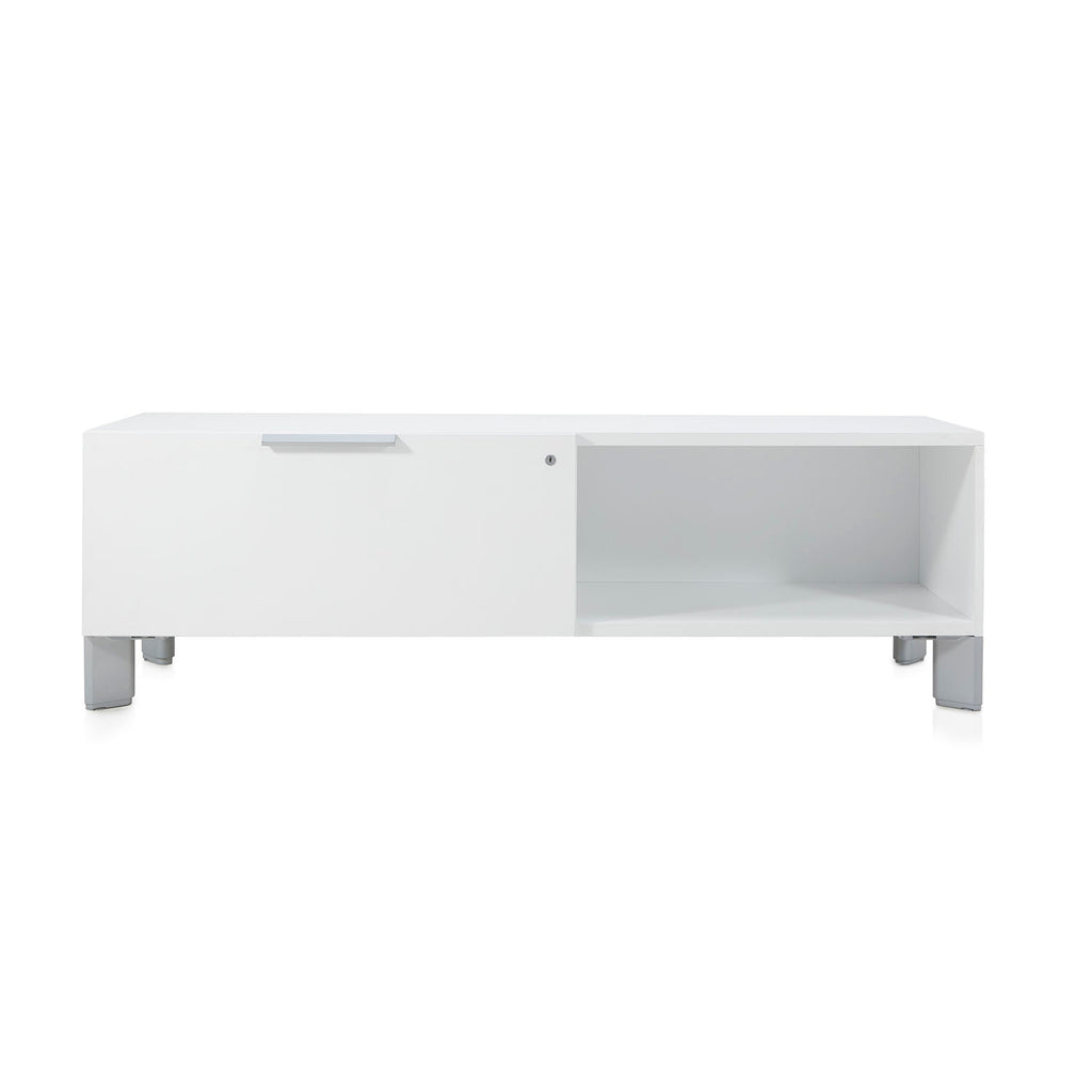 Contemporary White Media Console