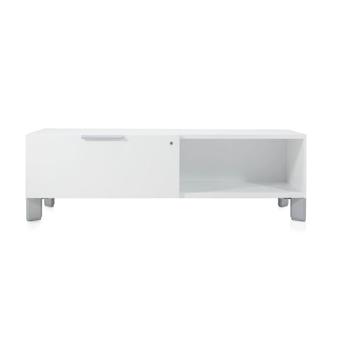 Contemporary White Media Console