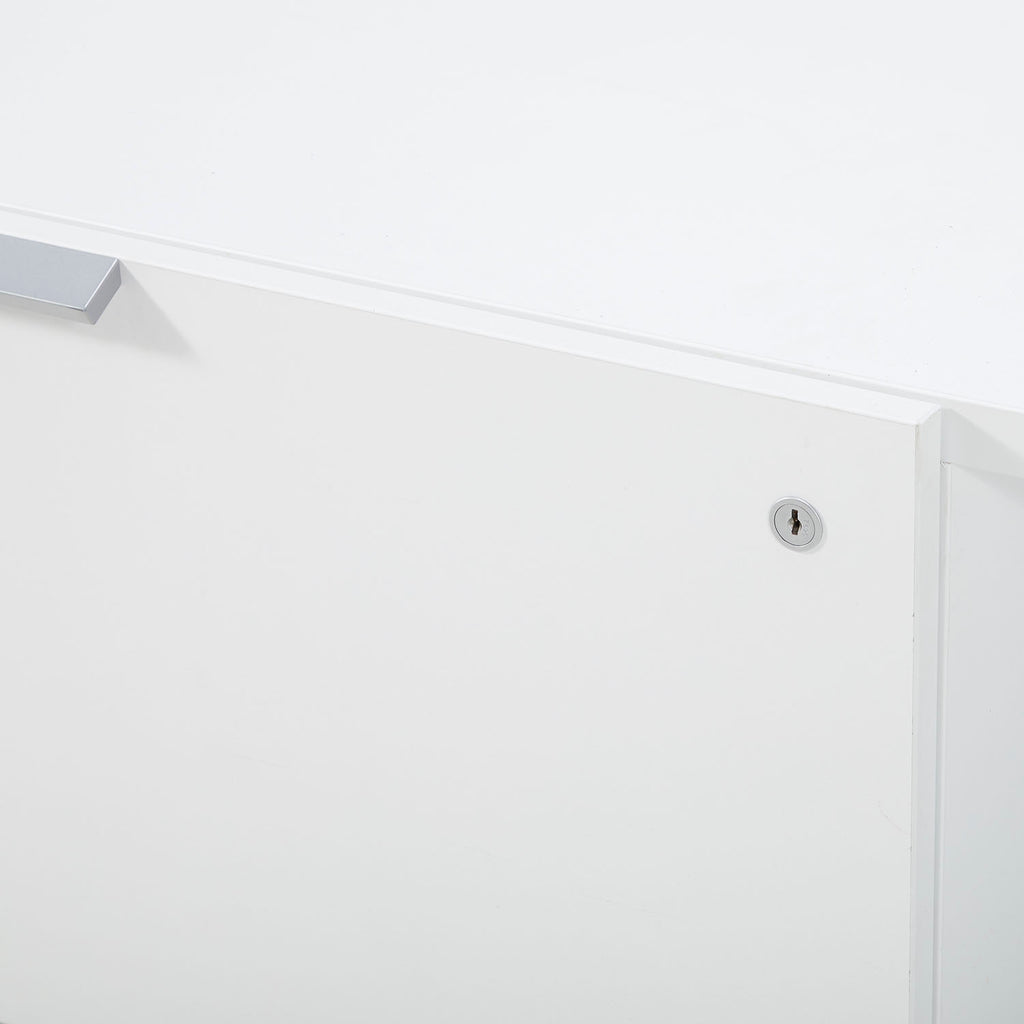 Contemporary White Media Console