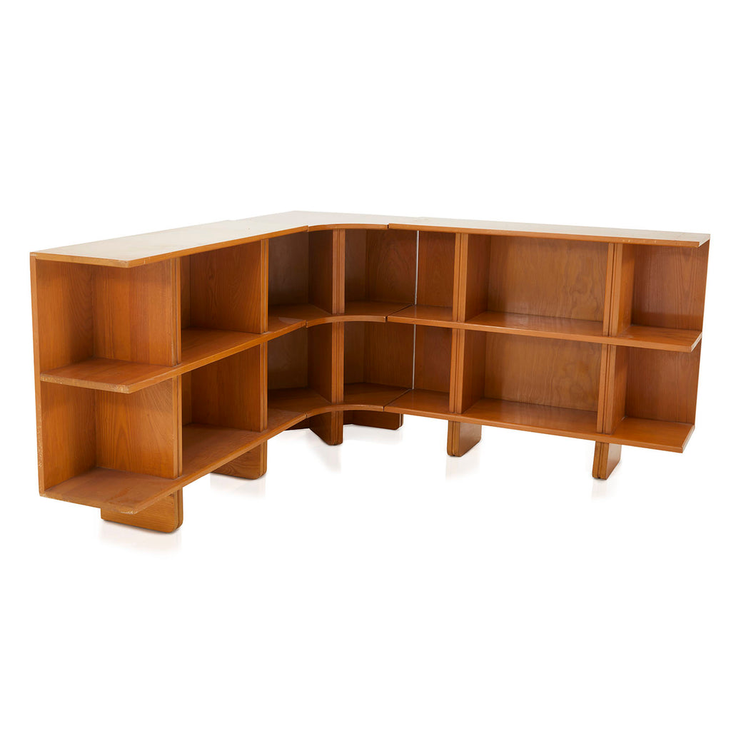 Wood Corner Cubes 3-Piece Low Book Shelf