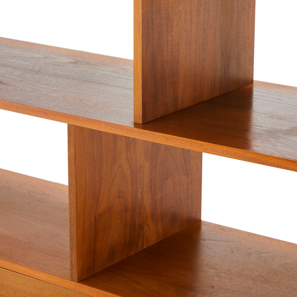 Wide Wood Bookcase Shelf Unit with Cabinets
