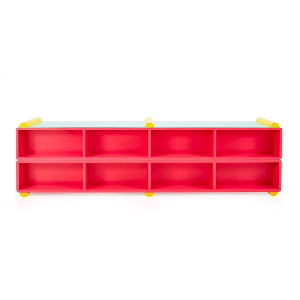 Hot Pink Memphis Style Floor Shelving Unit