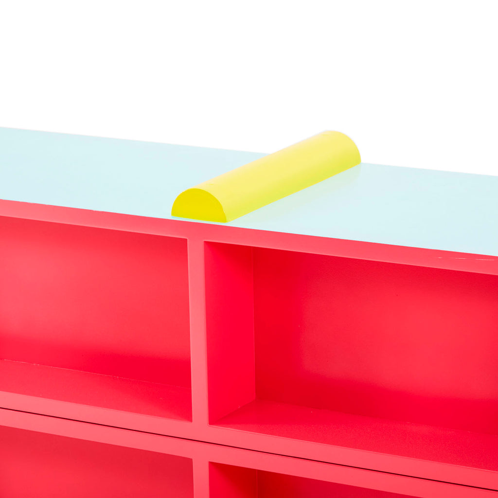 Hot Pink Memphis Style Floor Shelving Unit