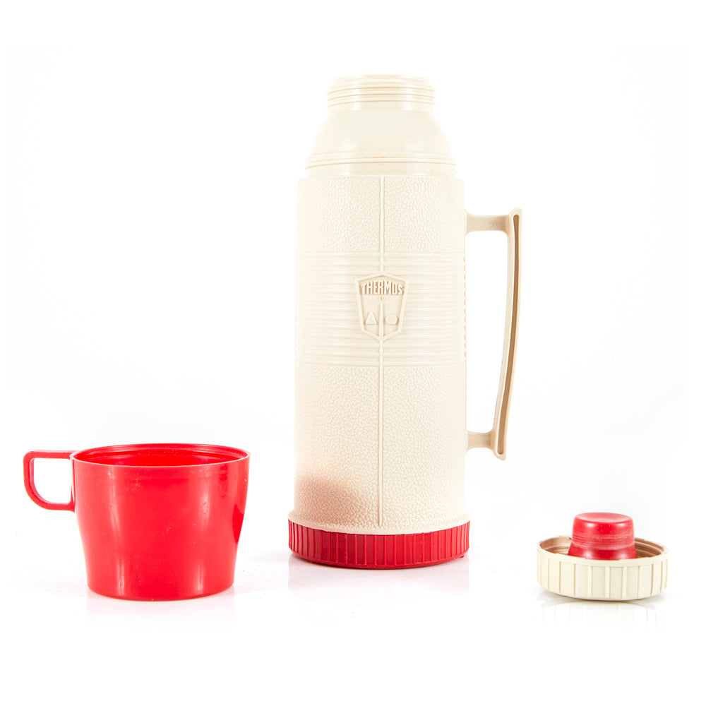 Red and White Vintage Thermos