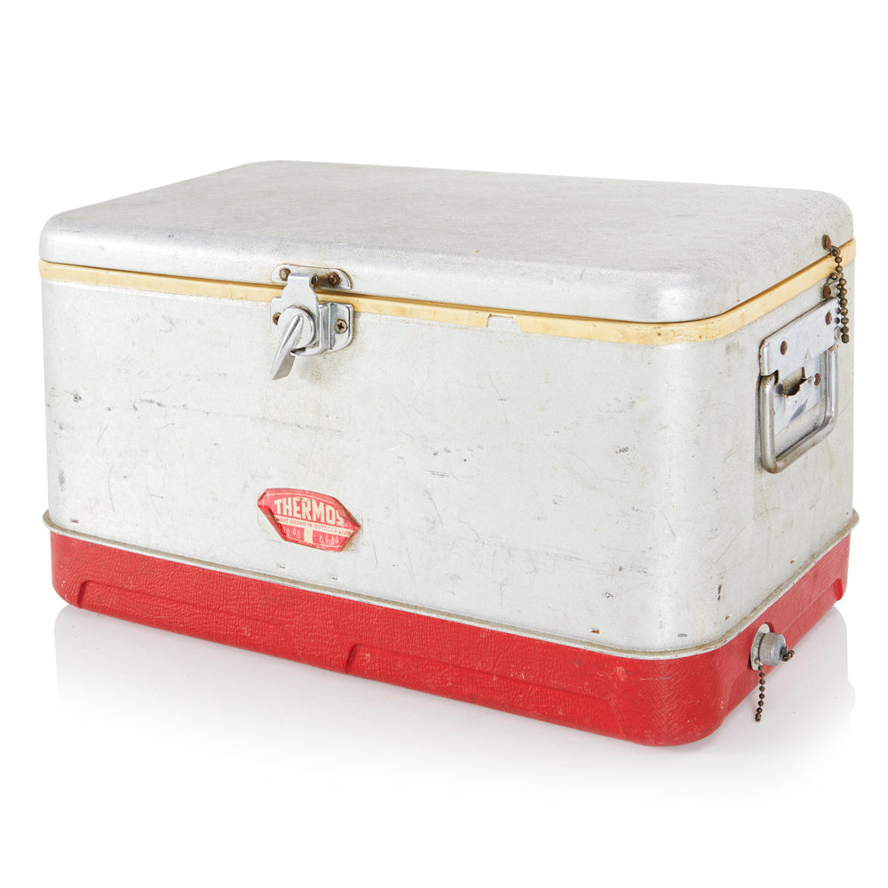 Silver and Red Vintage Cooler