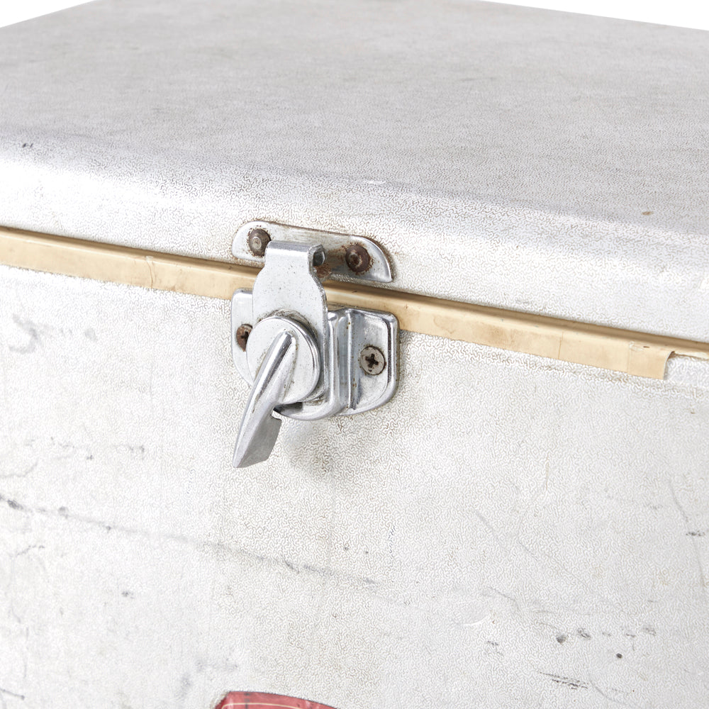 Silver and Red Vintage Cooler