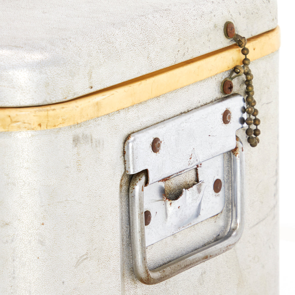 Silver and Red Vintage Cooler