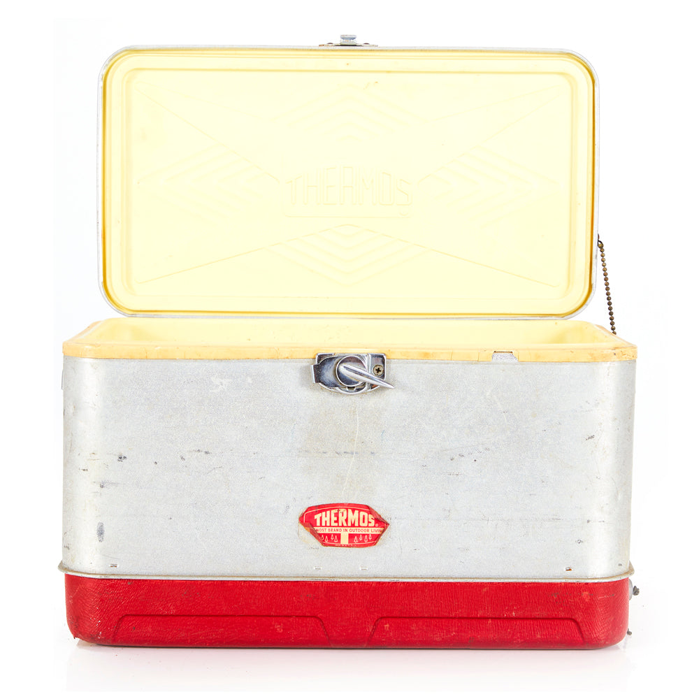 Silver and Red Vintage Cooler