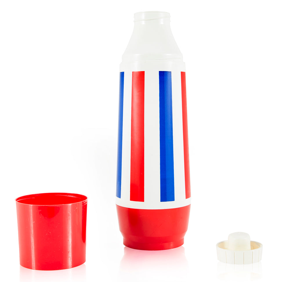 Red White and Blue Striped Thermos
