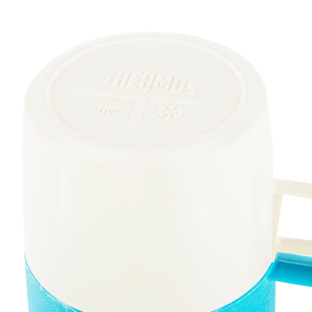 Aqua Blue and White Thermos