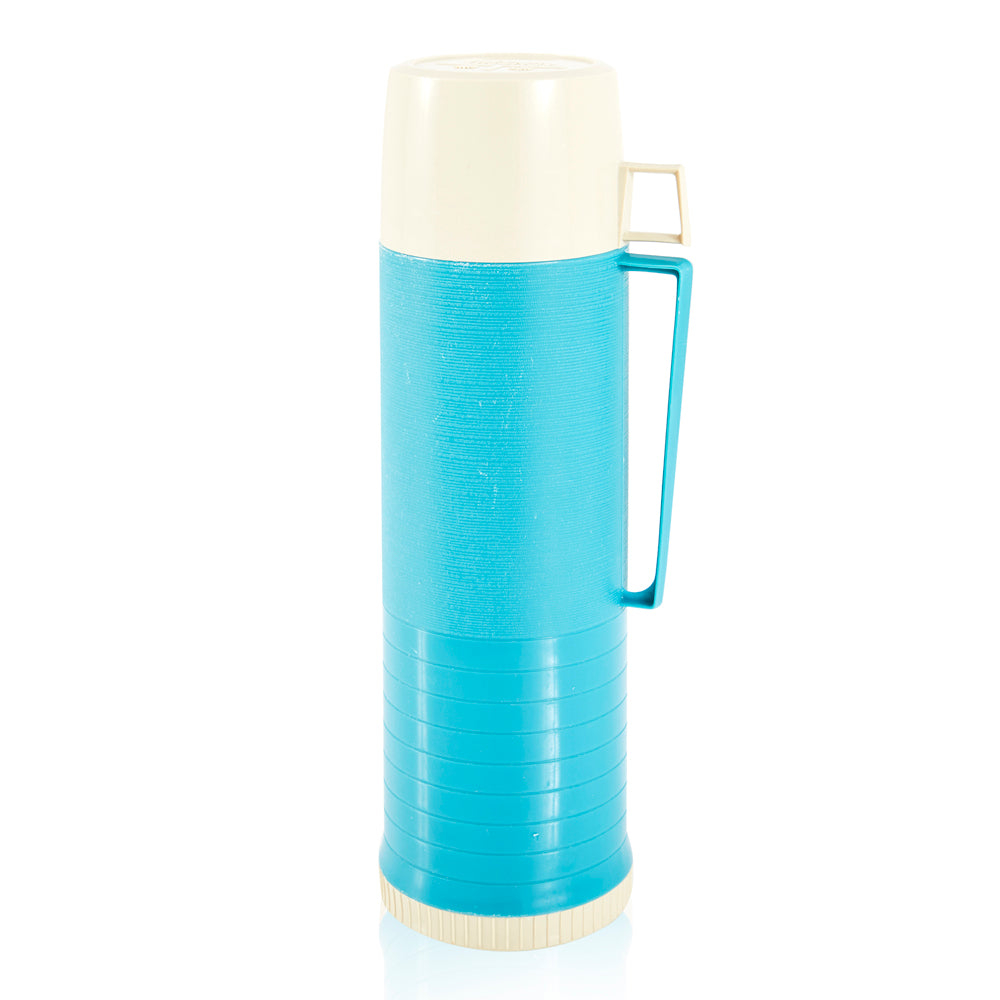 Aqua Blue and White Thermos
