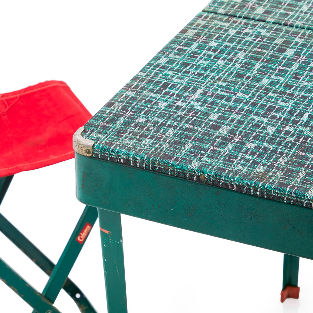 Foldable Green Camping Table and Stools