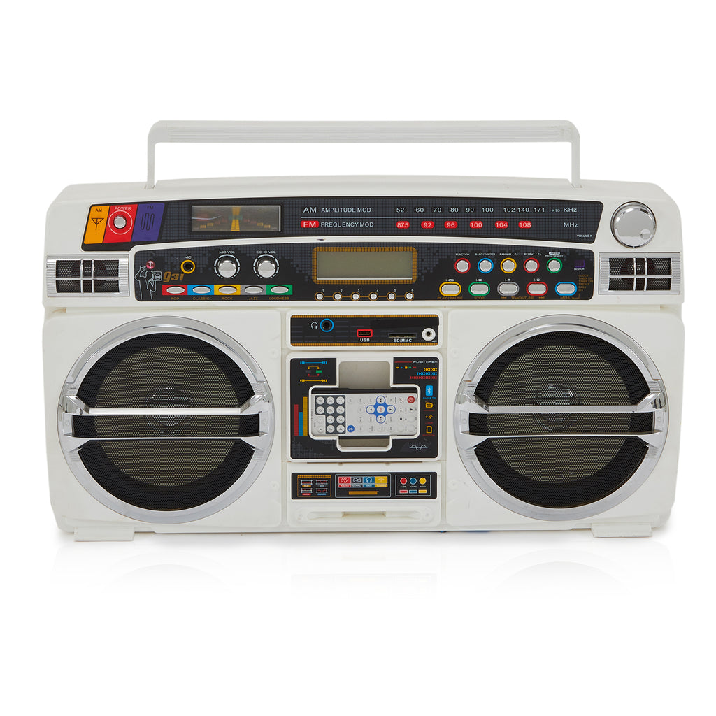 White AM/FM Digital Boombox