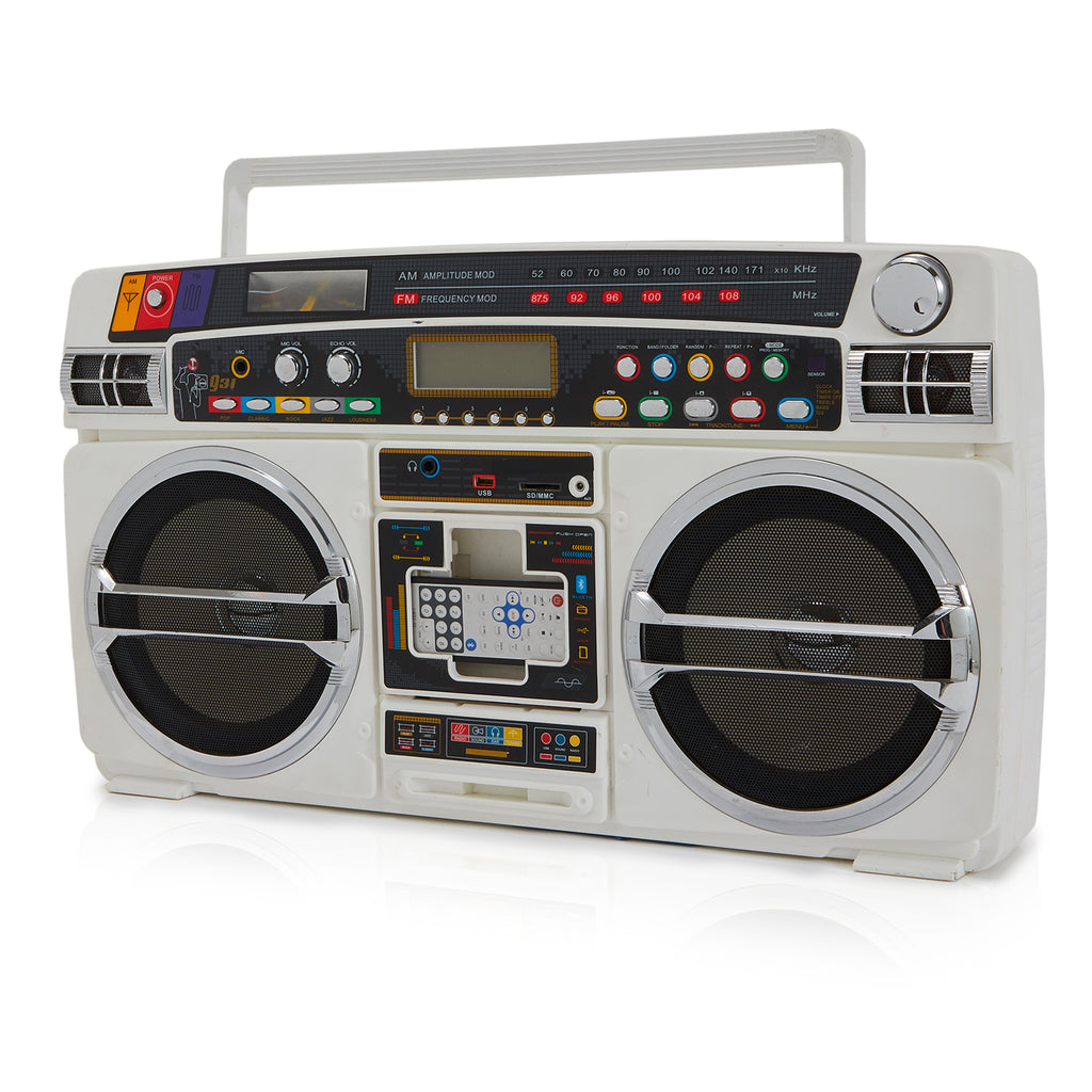 White AM/FM Digital Boombox