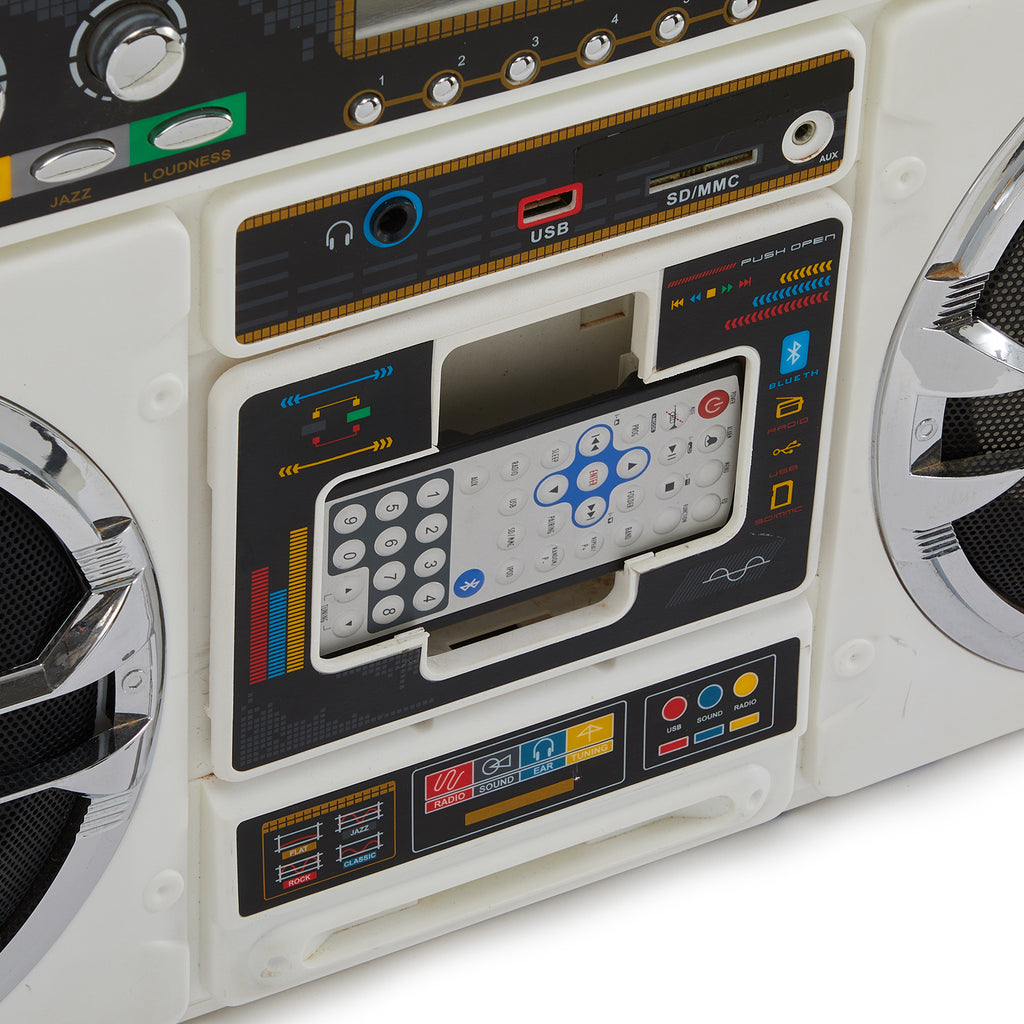 White AM/FM Digital Boombox