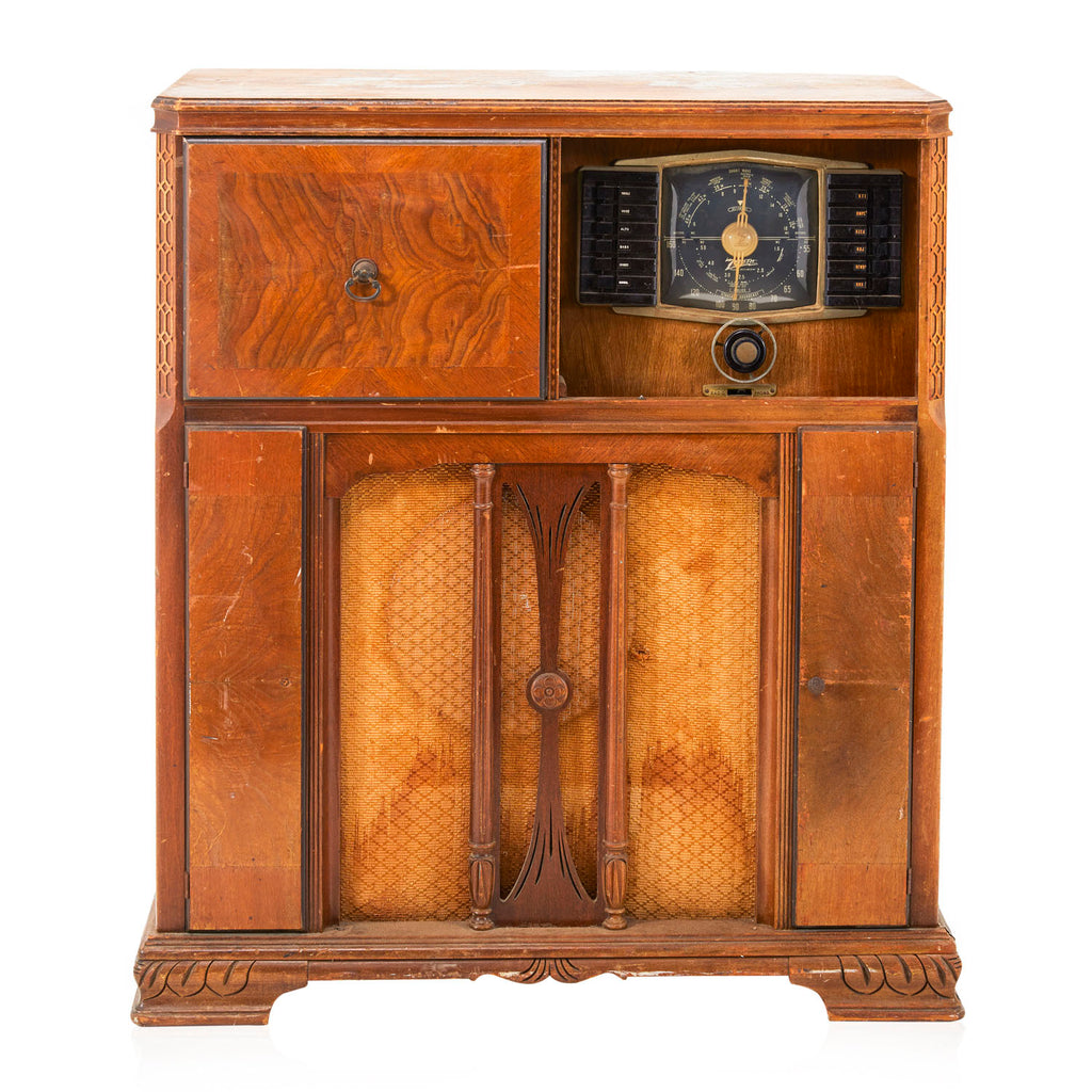 Weathered Zenith Radio & Phonograph Console Cabinet