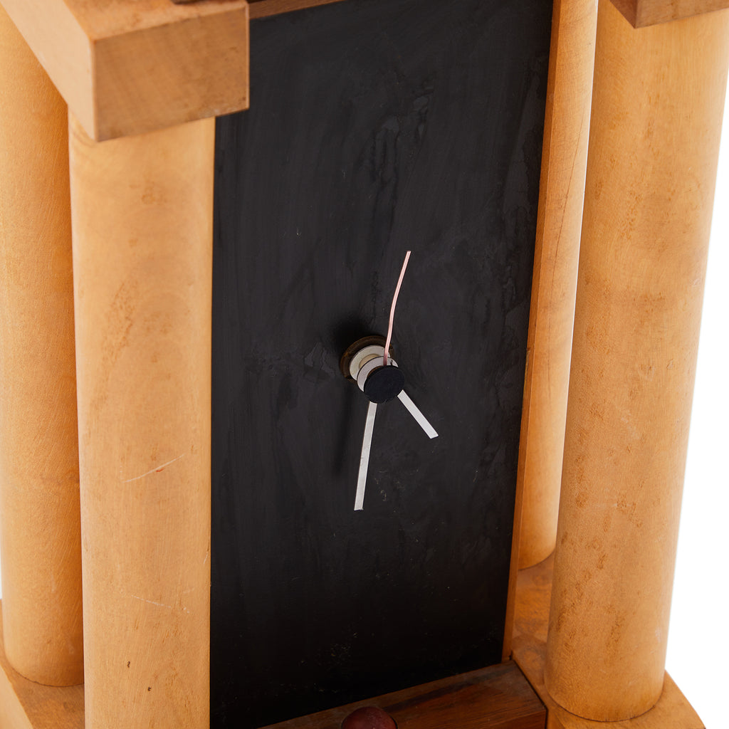 Wood Pillar Table Clock