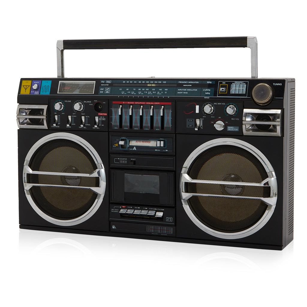 Large Black Retro Boombox