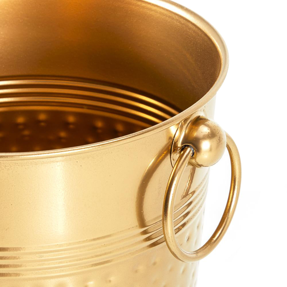 Copper Ice Bucket on Silver Stand