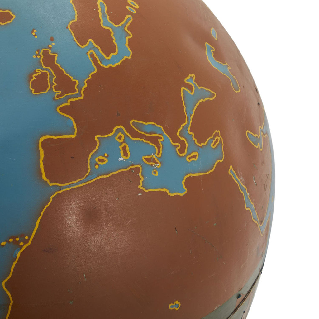 Vintage Blue + Brown Standing Globe
