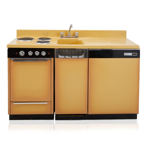 Tan Mustard Vintage Kitchen Sink & Stove