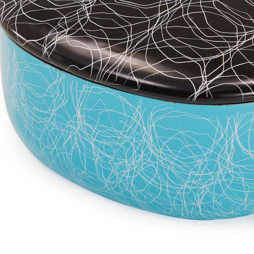 Blue and Black Casserole Pot