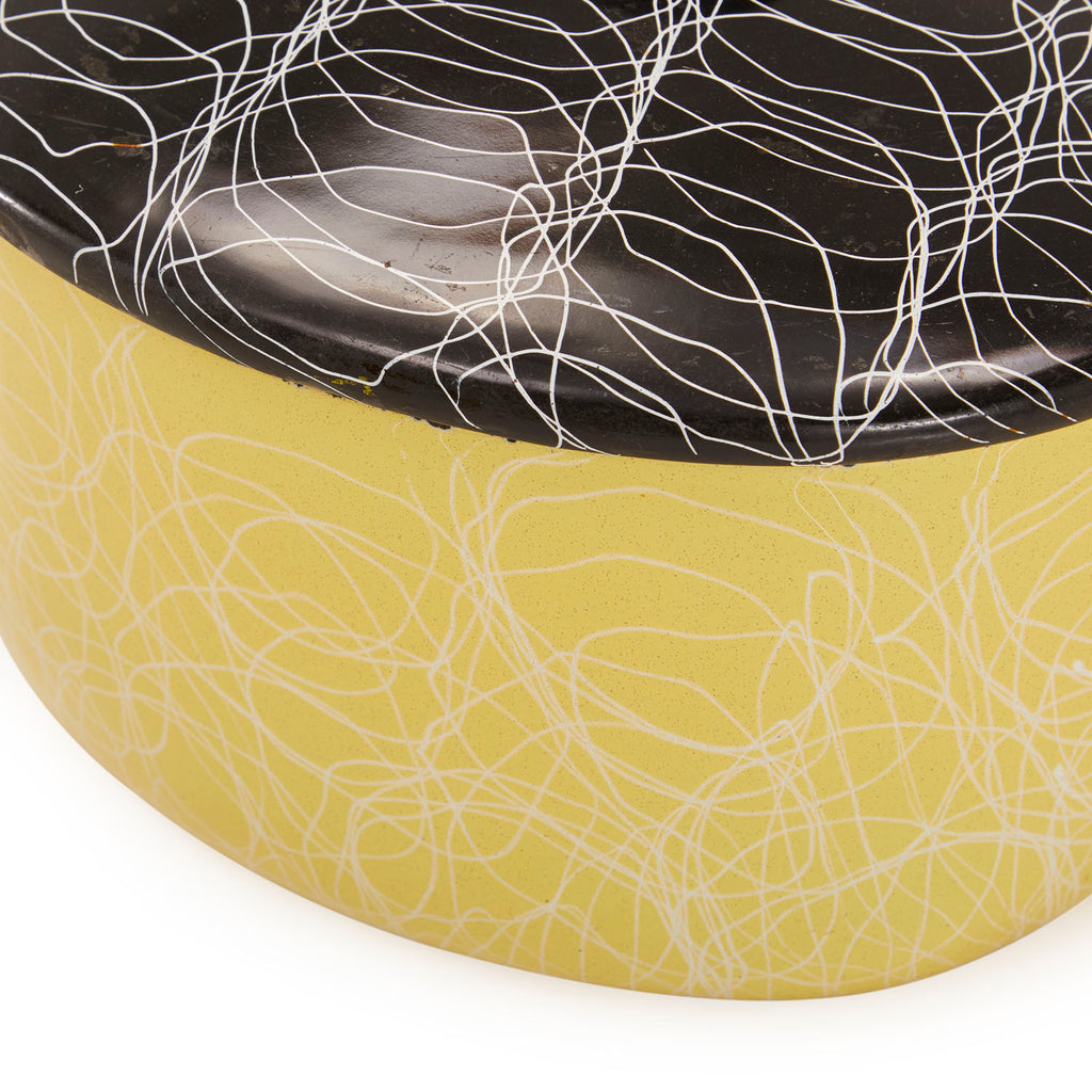 Yellow and Black Casserole Pot