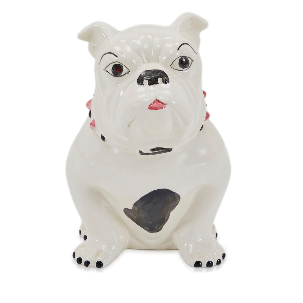 White Ceramic Bulldog Cookie Jar (A+D)