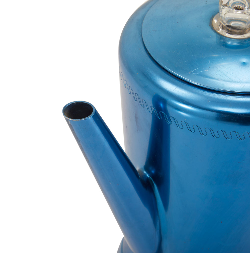 Blue Metallic Tea Kettle