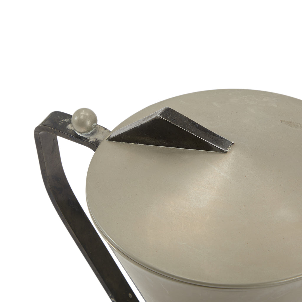 Geometric Chrome Tea Pot