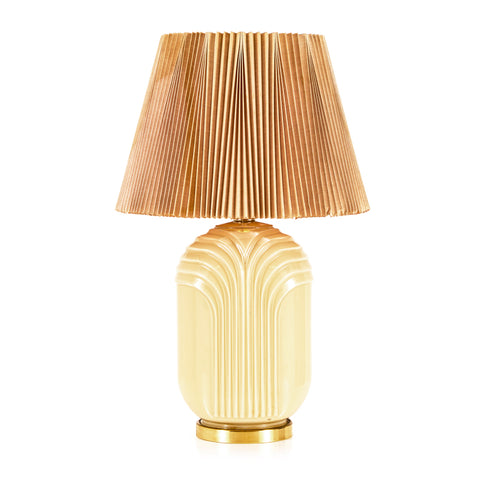 Gold & Tan Art Deco Table Lamp