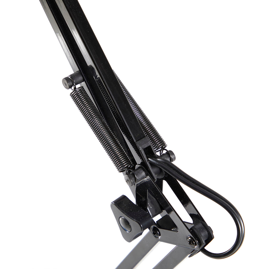 Blue & Black Metal Swing Arm Desk Lamp