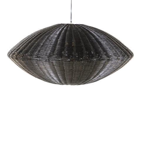 Black Wicker UFO Pendant Lamp