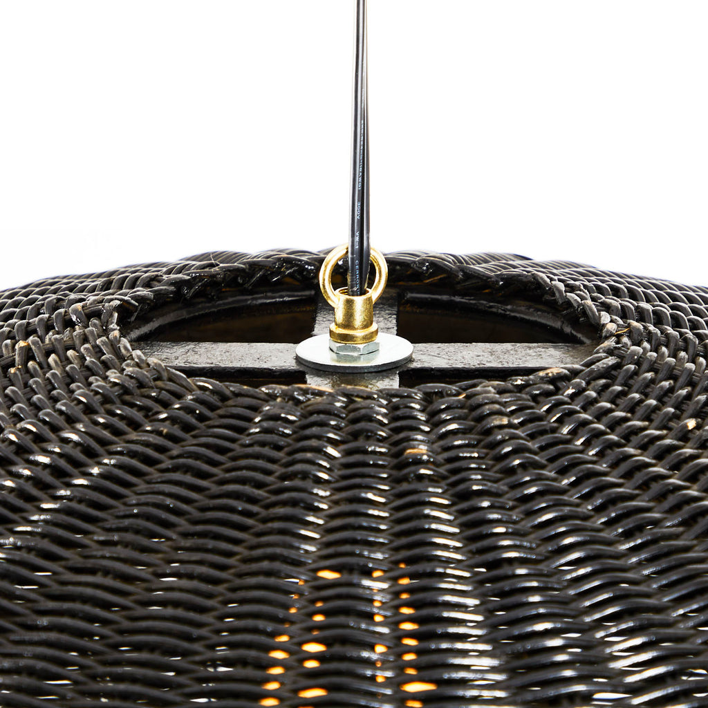 Black Wicker UFO Pendant Lamp