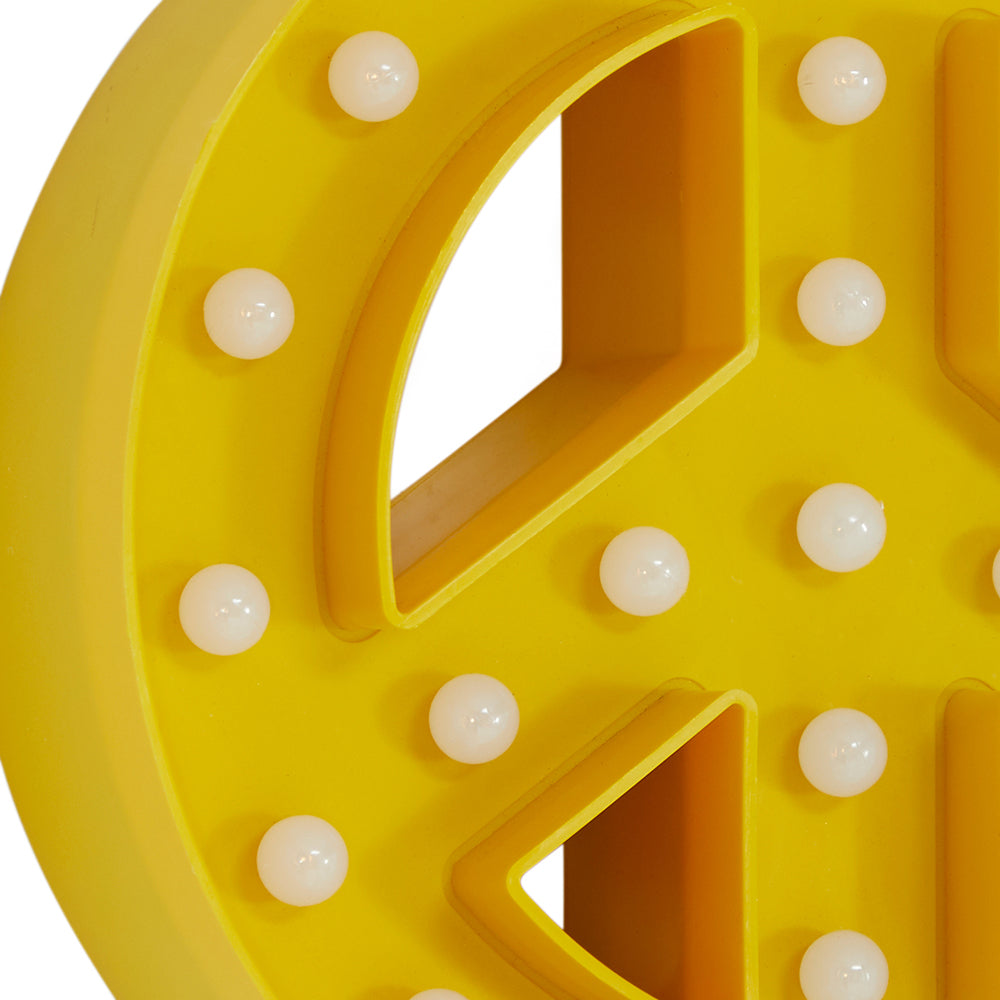 Small Yellow Peace Symbol Wall Light