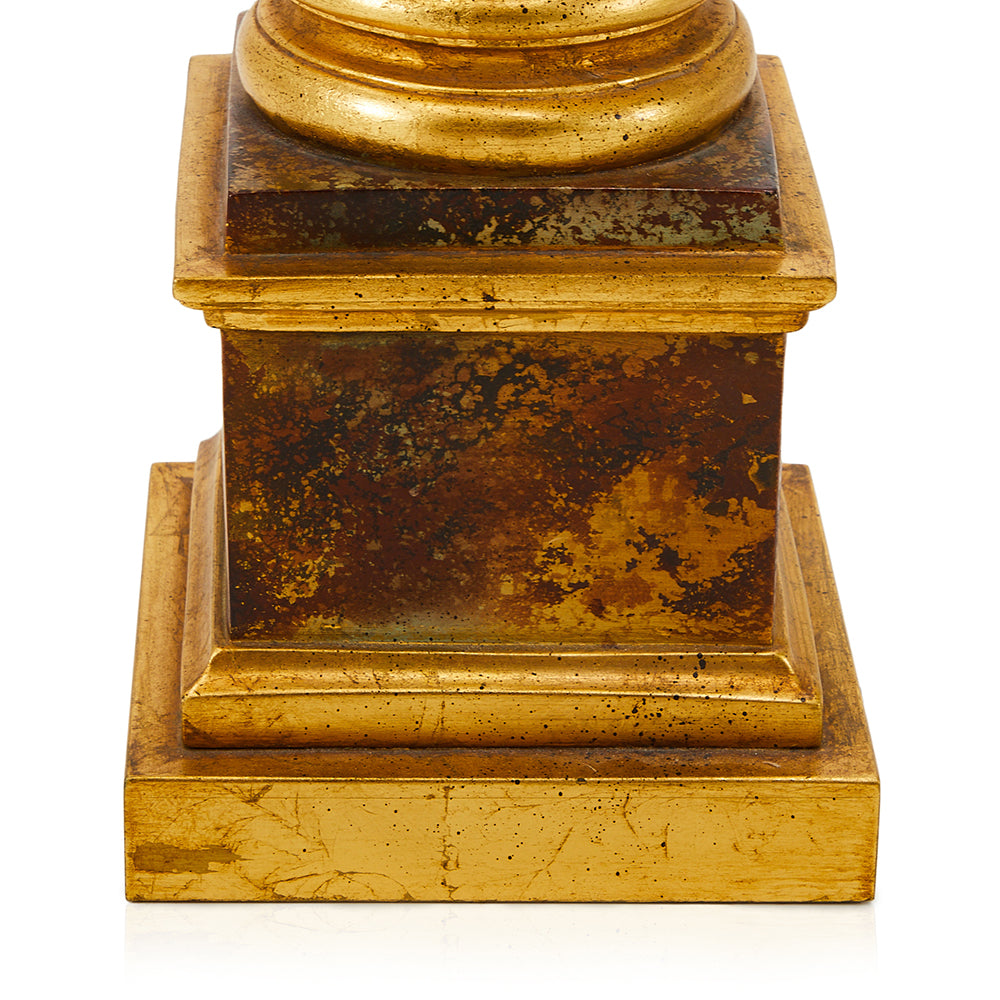 Wood & Gold Spiral Table Lamp