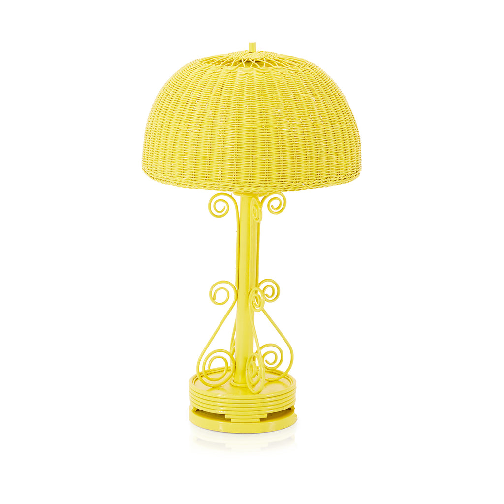 Yellow Wicker Lamp
