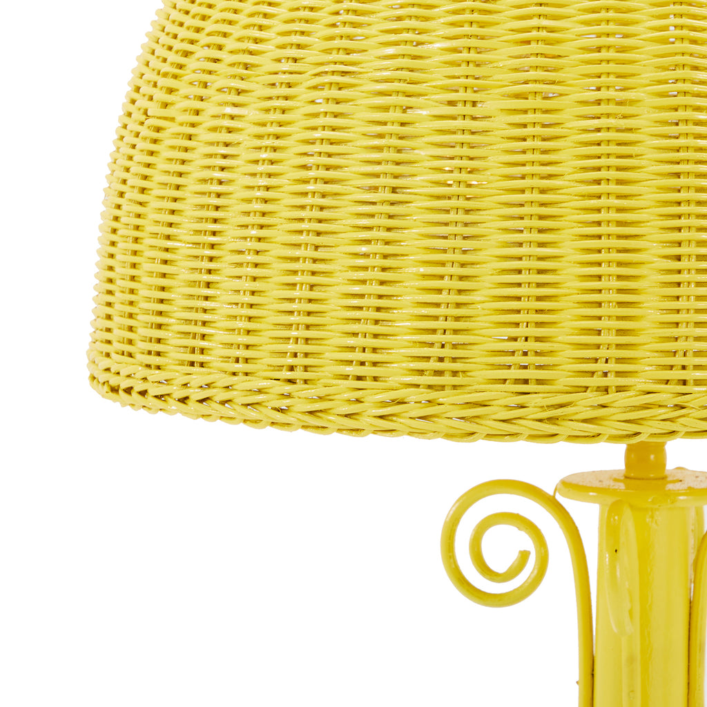 Yellow Wicker Lamp