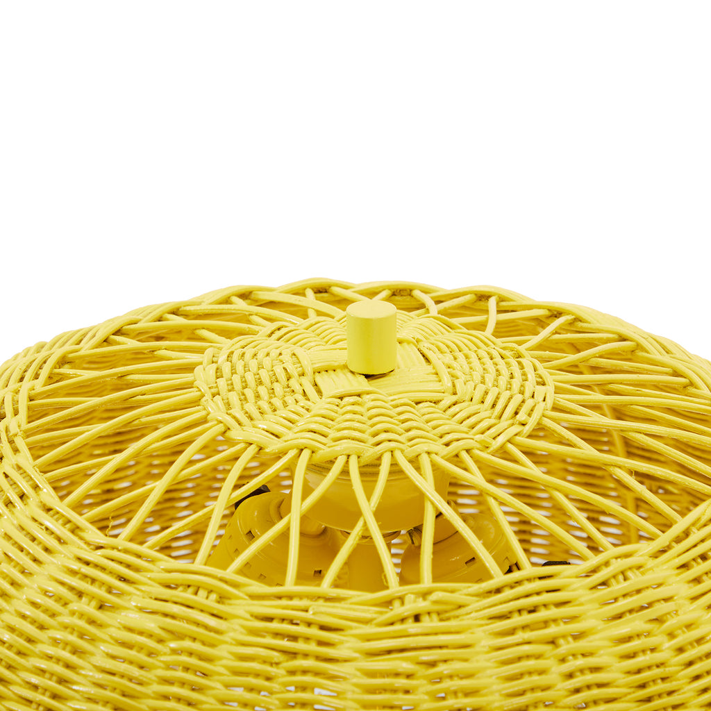 Yellow Wicker Lamp