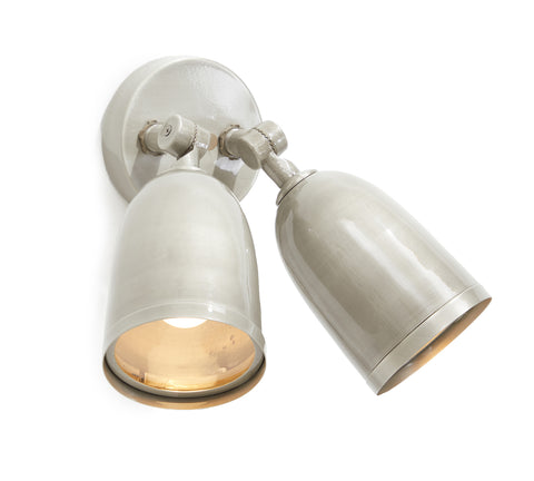 Grey 2-Light Outdoor Spotlight Sconce