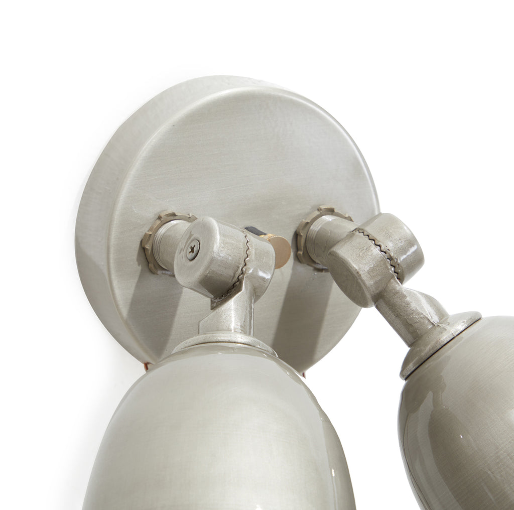 Grey 2-Light Outdoor Spotlight Sconce