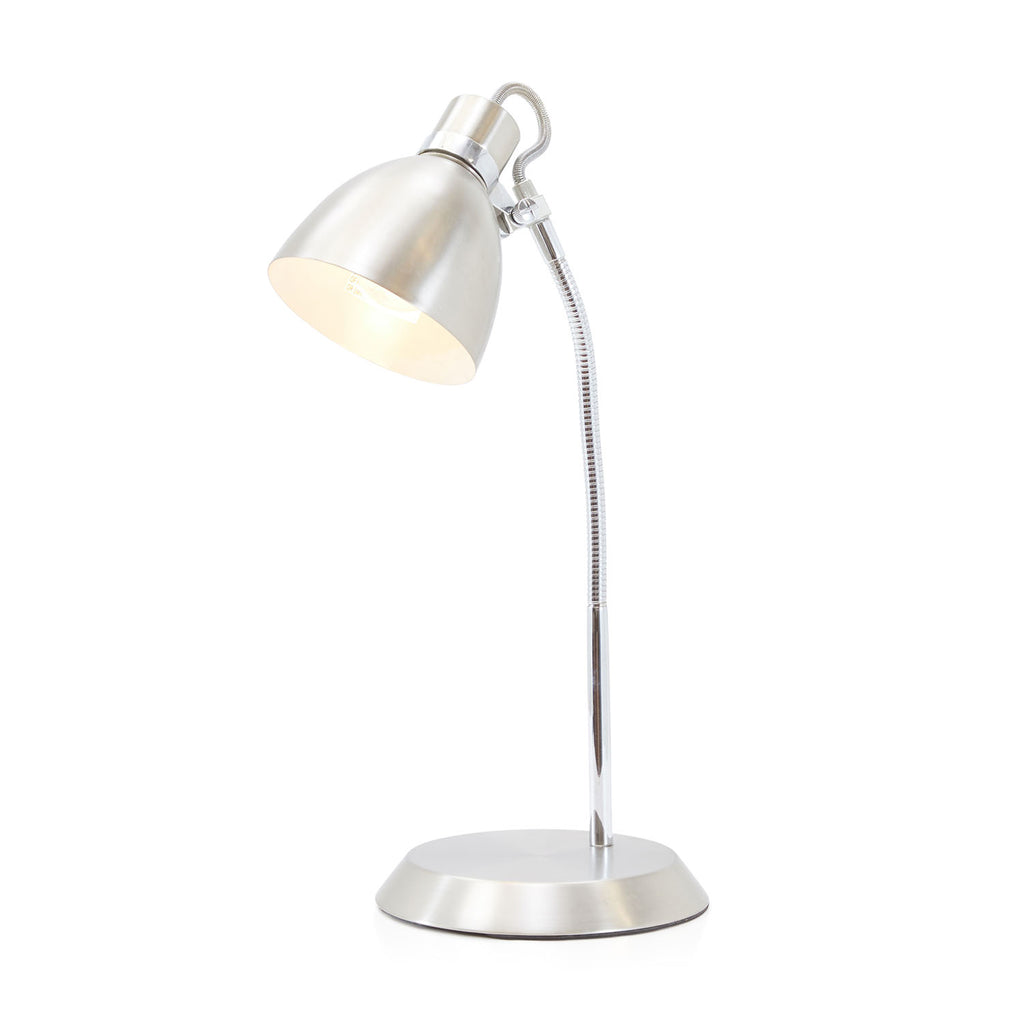 Silver Desk Lamp with Gooseneck