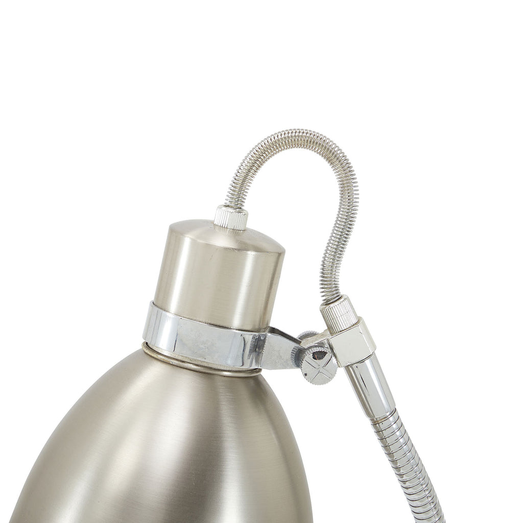 Silver Desk Lamp with Gooseneck